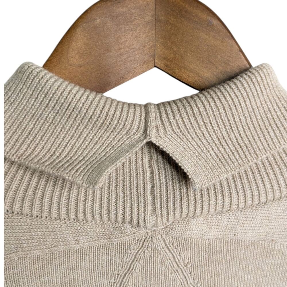Rag & Bone Ann Sweater Large Striped Oatmeal Cotton Cashmere Luxe Quiet Luxury - Picture 7 of 12